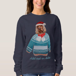 English Cocker Spanel Xmas Ugly Christmas Hund Mam Sweatshirt