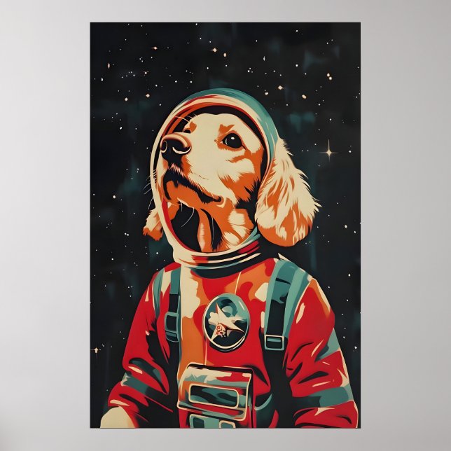 English Cocker Spaniel Astronaut Poster, English Poster (Vorne)