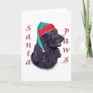 English Cocker Spaniel (blk) Weihnachtsmann Pfoten Feiertagskarte
