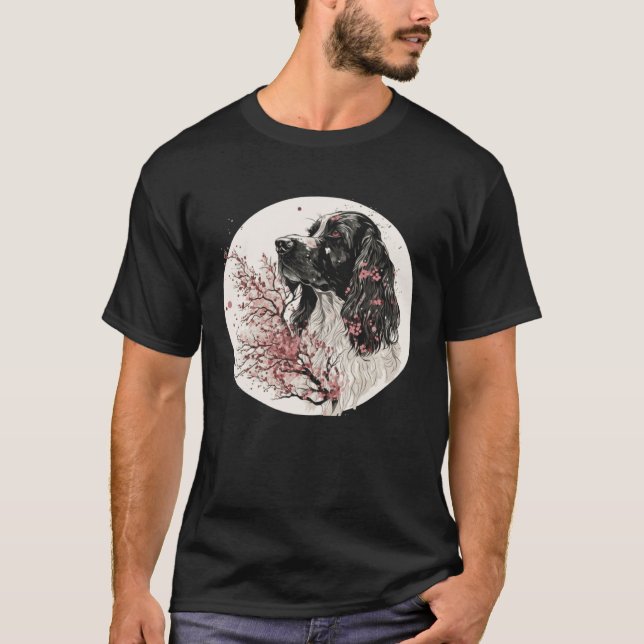 English Cocker Spaniel Cherry Blossom Dog Breed Ja T-Shirt (Vorderseite)