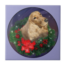 English Cocker Spaniel Christmas Fliese
