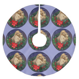 English Cocker Spaniel Christmas Polyester Weihnachtsbaumdecke