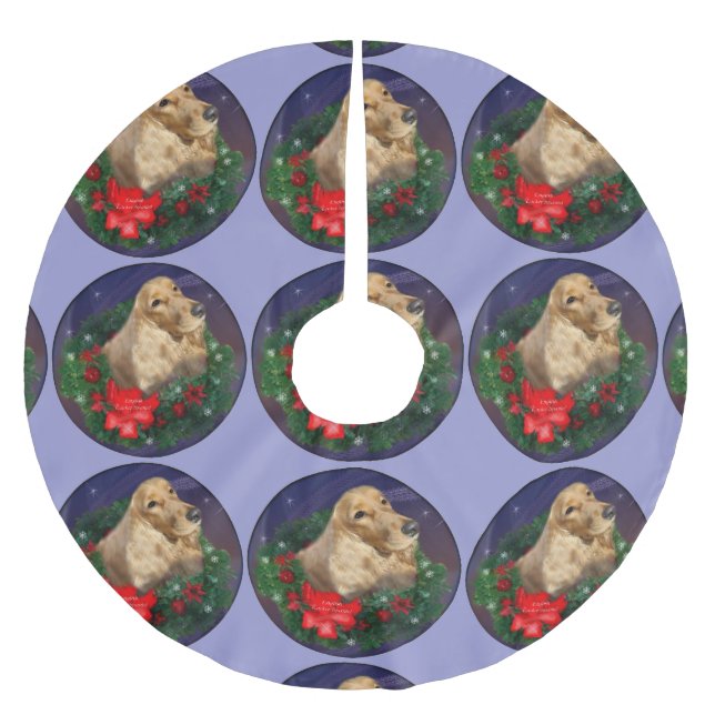 English Cocker Spaniel Christmas Polyester Weihnachtsbaumdecke (Vorderseite)