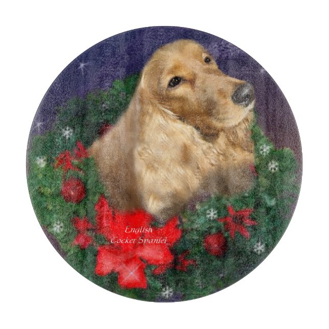 English Cocker Spaniel Christmas Schneidebrett (Vorderseite)