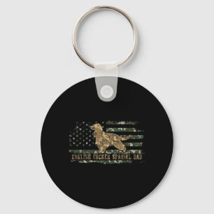 English Cocker Spaniel Dad Camo Amerikanische Flag Schlüsselanhänger