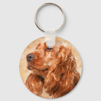 English Cocker Spaniel Dog Digital Art Schlüsselanhänger