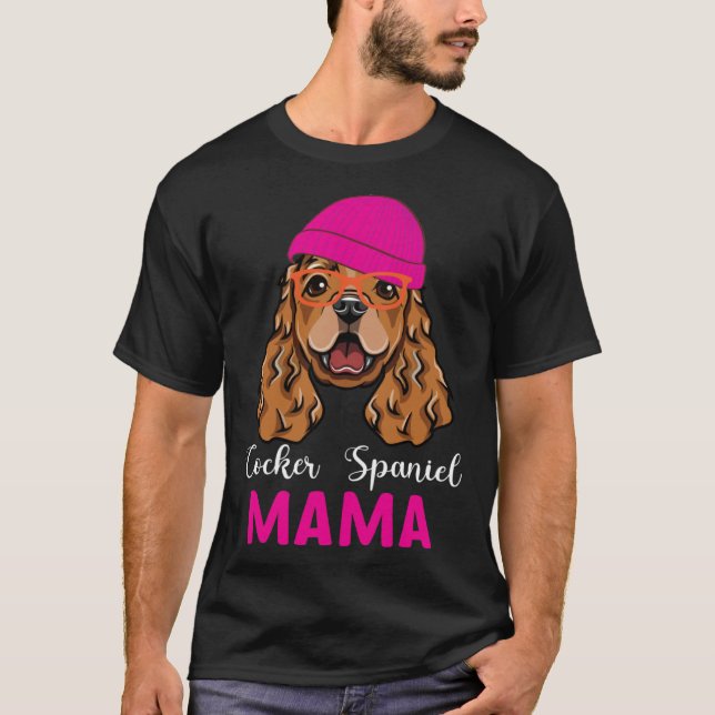 English Cocker Spaniel dog owner mother glasses an T-Shirt (Vorderseite)