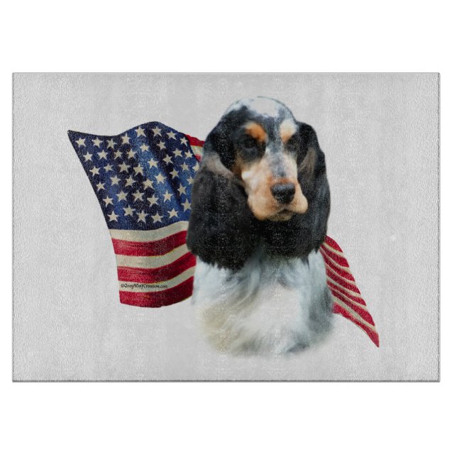 English Cocker Spaniel Flag Schneidebrett (Vorderseite)