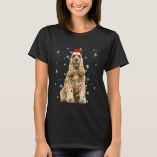 English Cocker Spaniel Hund Weihnachtsbeleuchtung T-Shirt