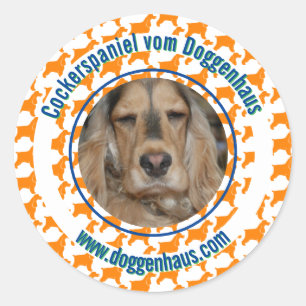 English Cocker Spaniel minimal modern Runder Aufkleber