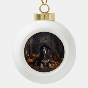 English Cocker Spaniel Pumpkins Halloween Beängsti Keramik Kugel-Ornament