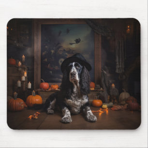 English Cocker Spaniel Pumpkins Halloween Beängsti Mousepad