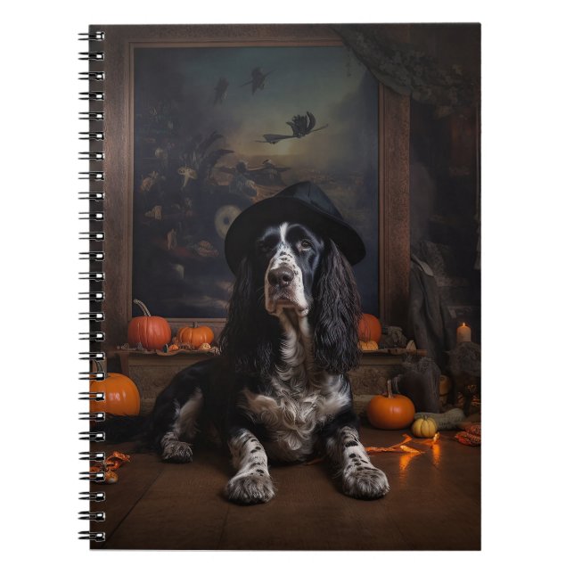 English Cocker Spaniel Pumpkins Halloween Beängsti Notizblock (Vorderseite)