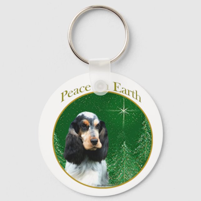English Cocker Spaniel (roan) Peace Schlüsselanhänger (Vorderseite)