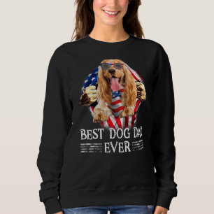 English Cocker Spaniel Vater American Flag 4. Ju Sweatshirt