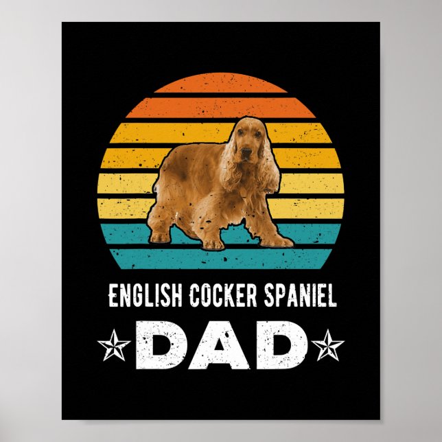 English Cocker Spaniel Vater Retro Tier  Poster (Vorne)