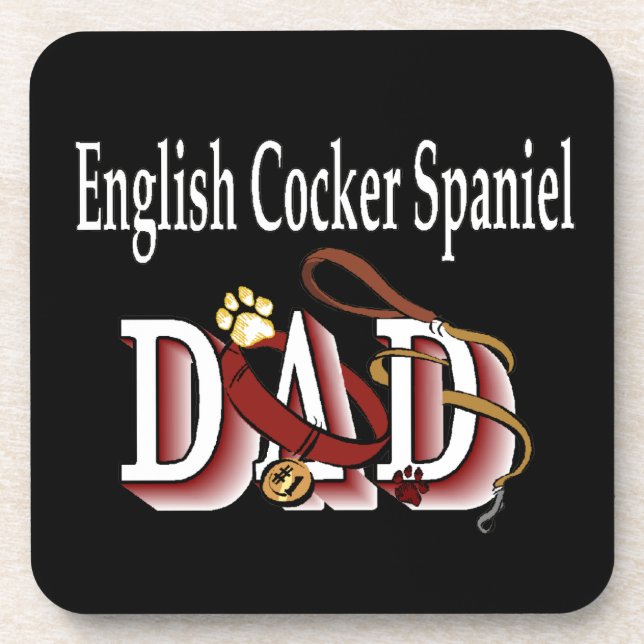 English Cocker Spaniel VATER Untersetzer (Vorderseite)