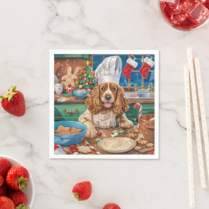 English Cocker Spaniel Weihnachtsbäckerei: Christm Serviette