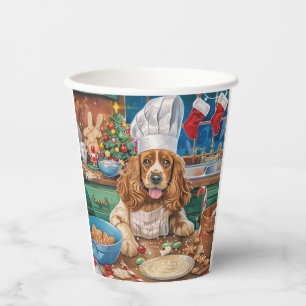 English Cocker Spaniel Weihnachtsbäckerei: Weihnac Pappbecher