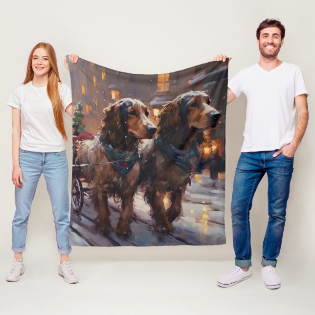 English Cocker Spaniel Weihnachtsfeiersaison Fleecedecke (Beispiel)