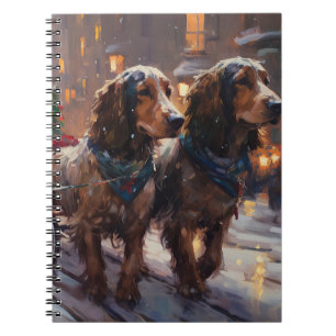 English Cocker Spaniel Weihnachtsfeiersaison Notizblock