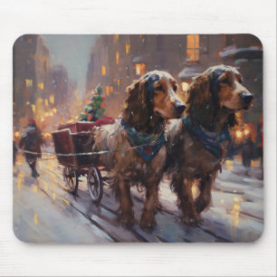 English Cocker Spaniel Weihnachtsfestliche Jahresz Mousepad