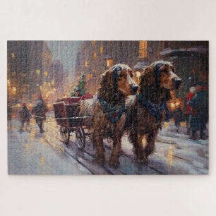 English Cocker Spaniel Weihnachtsfestliche Jahresz Puzzle