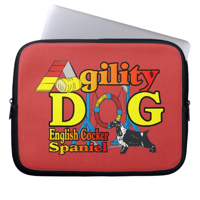 English Cocker Spanisch Agility Laptopschutzhülle (Vorderseite)