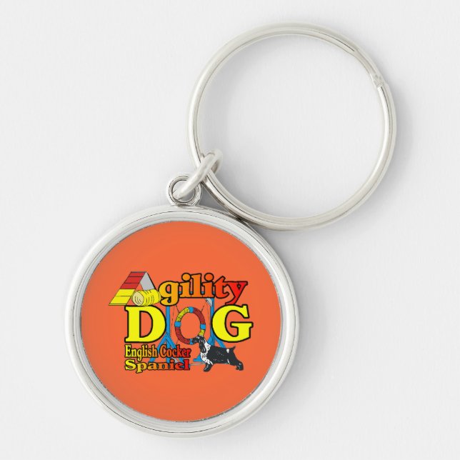 English Cocker Spanisch Agility Schlüsselanhänger (Vorne)