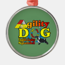 English Cocker Spanisch Agility Silbernes Ornament