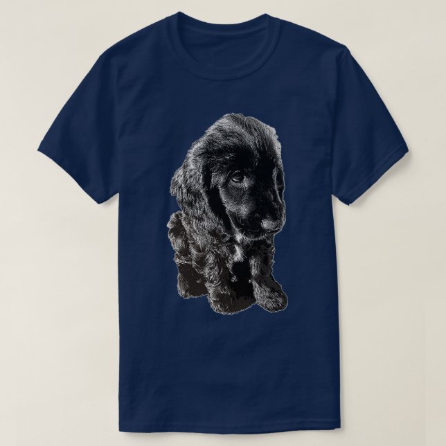 English Cocker Spanisch Black Puppy Dog Adorable  T-Shirt (Design vorne)
