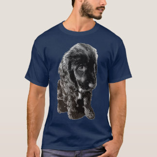 English Cocker Spanisch Black Puppy Dog Adorable  T-Shirt