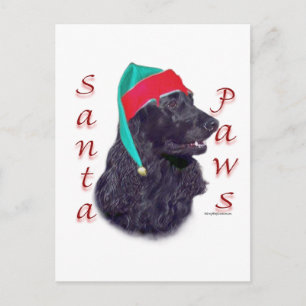 English Cocker Spanisch (schwarz) Santa Paws Feiertagspostkarte