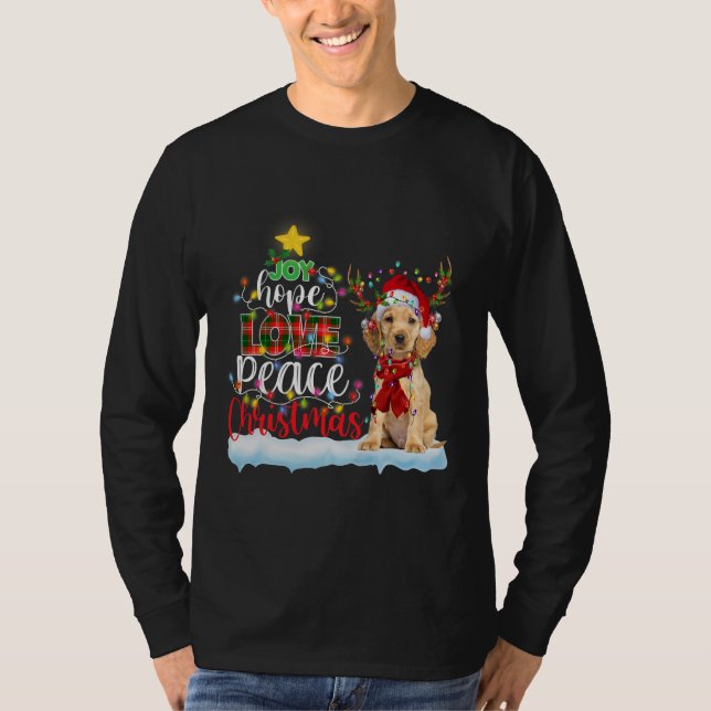 English Cocker Spanisch Weihnachtsmannmütze Christ T-Shirt (Vorderseite)