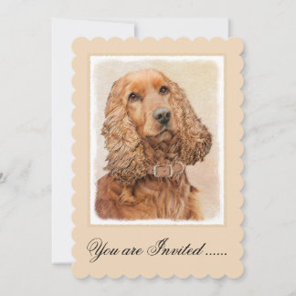 English Cocker Spanische Malerei - Original Dog Ar Einladung