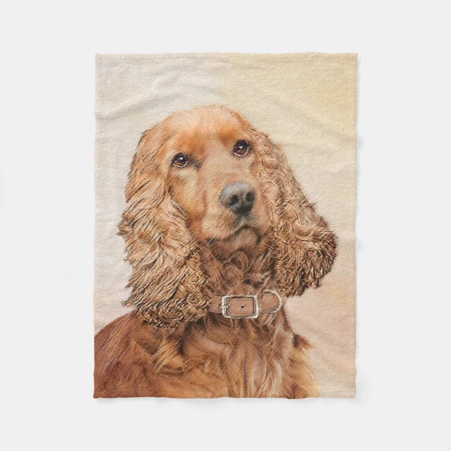 English Cocker Spanische Malerei - Original Dog Ar Fleecedecke (Vorderseite)
