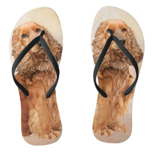 English Cocker Spanische Malerei - Original Dog Ar Flip Flops