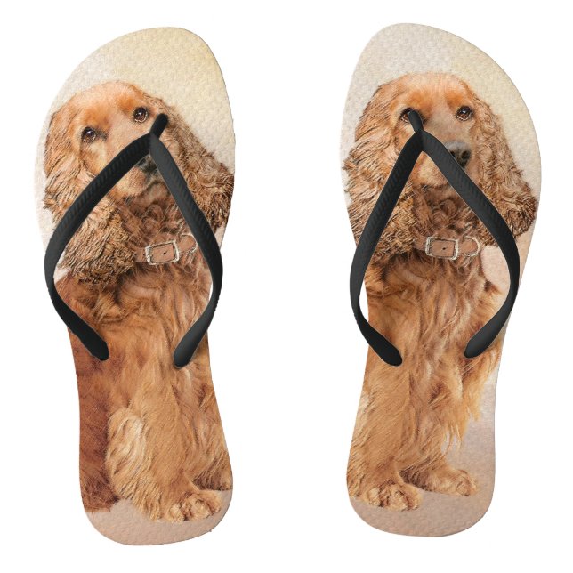 English Cocker Spanische Malerei - Original Dog Ar Flip Flops (Fußbett)
