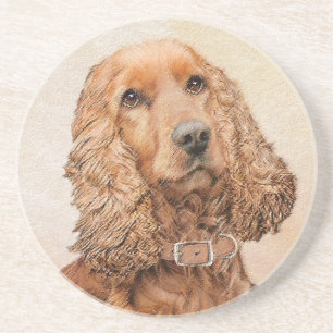 English Cocker Spanische Malerei - Original Dog Ar Getränkeuntersetzer