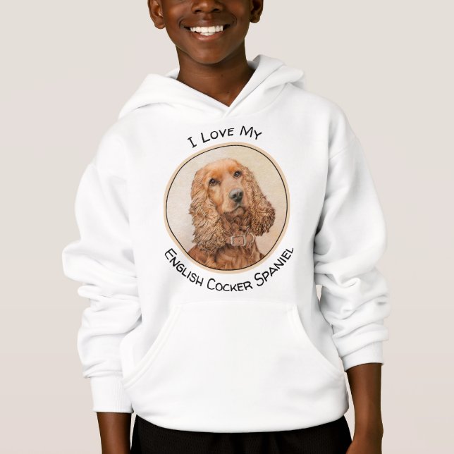 English Cocker Spanische Malerei - Original Dog Ar Hoodie (Vorderseite)