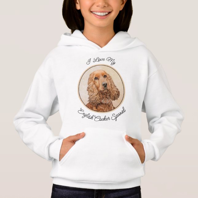 English Cocker Spanische Malerei - Original Dog Ar Hoodie (Vorderseite)