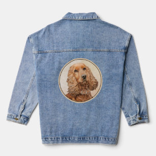 English Cocker Spanische Malerei - Original Dog Ar Jeansjacke