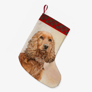 English Cocker Spanische Malerei - Original Dog Ar Kleiner Weihnachtsstrumpf
