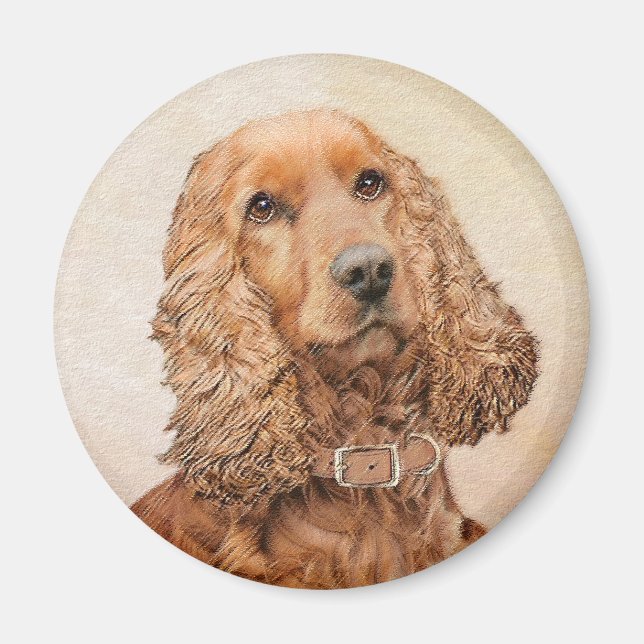 English Cocker Spanische Malerei - Original Dog Ar Magnet (Vorne)