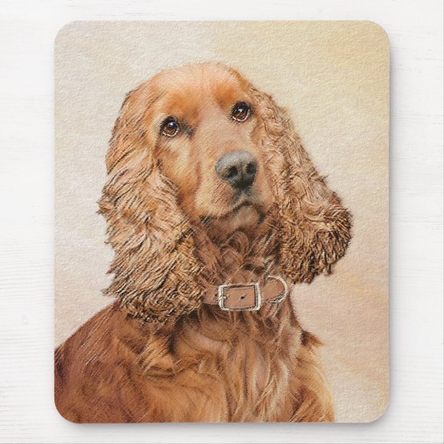English Cocker Spanische Malerei - Original Dog Ar Mousepad (Vorne)