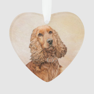 English Cocker Spanische Malerei - Original Dog Ar Ornament