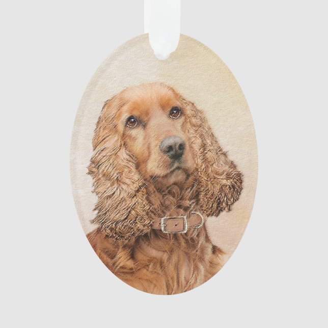 English Cocker Spanische Malerei - Original Dog Ar Ornament (Vorderseite)