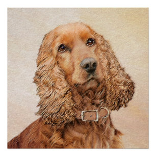 English Cocker Spanische Malerei - Original Dog Ar Poster