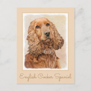 English Cocker Spanische Malerei - Original Dog Ar Postkarte