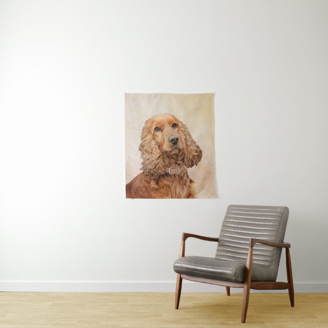 English Cocker Spanische Malerei - Original Dog Ar Wandteppich (Beispiel)